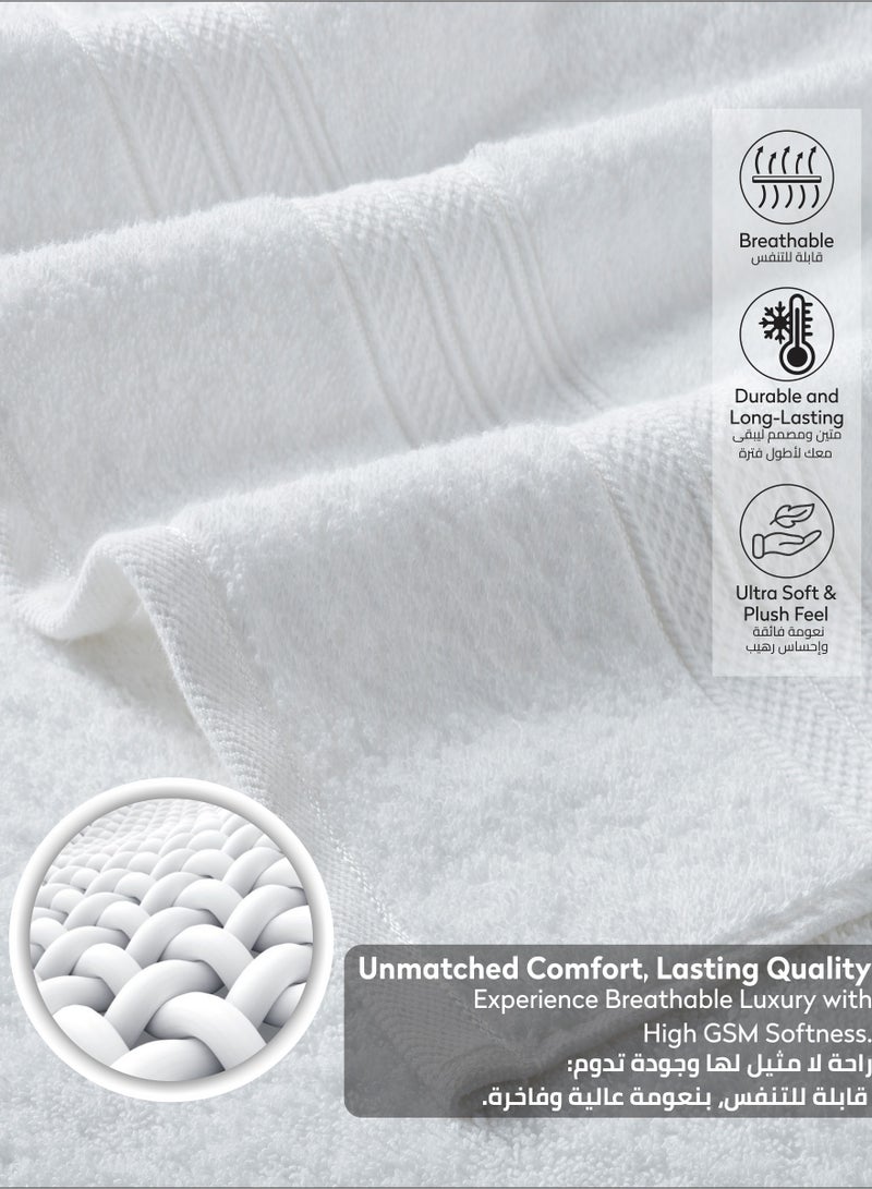 Donetella Premium 100 % Combed Cotton 1-Pcs Bath Sheet (85 X 172 CM) 600 GSM Large Towel, Highly Absorbent, Quick Dry,Best Towel for Bathroom, Spa And Hotel,White - Image 5