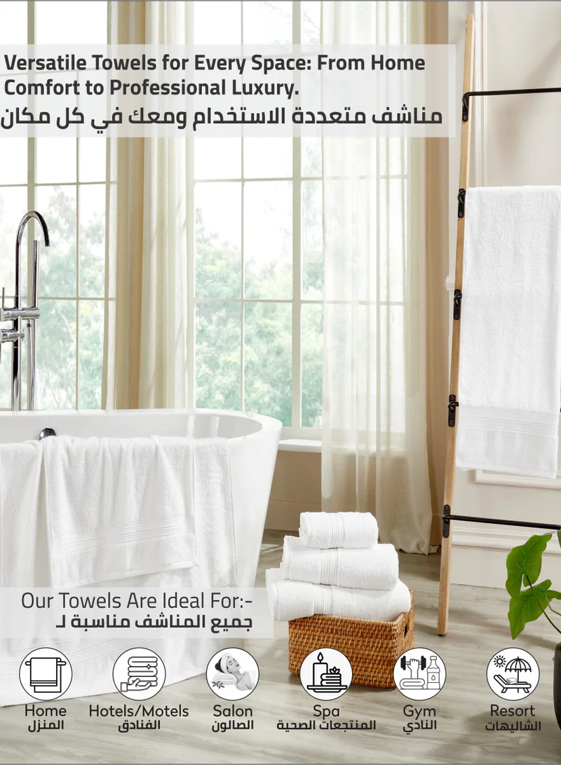 Donetella Bath Sheet 1pcs ( 85x172cm) Premium 100 % Combed Cotton 1-Pcs Bath Sheet (85 X 172 CM) 600 GSM Large Towel, Highly Absorbent, Quick Dry,Best Towel for Bathroom, Spa And Hotel,White  | Best Price UAE