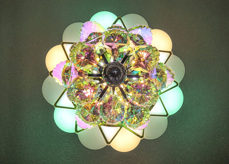 swanart 10 Watts Chandelier & Wall Light Multicolour, Round(Corded Electric, Crystal) (‎Design 1) - Image 4