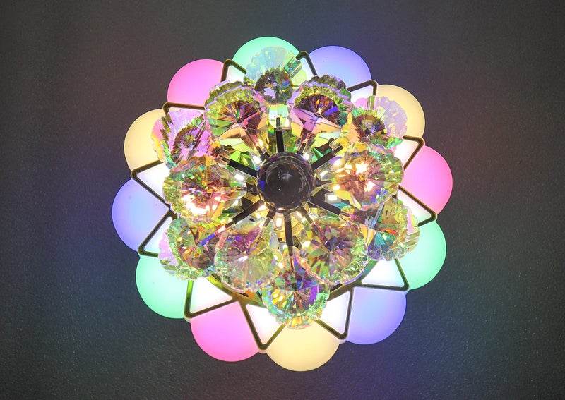 swanart 10 Watts Chandelier & Wall Light Multicolour, Round(Corded Electric, Crystal) (‎Design 1) - Image 3