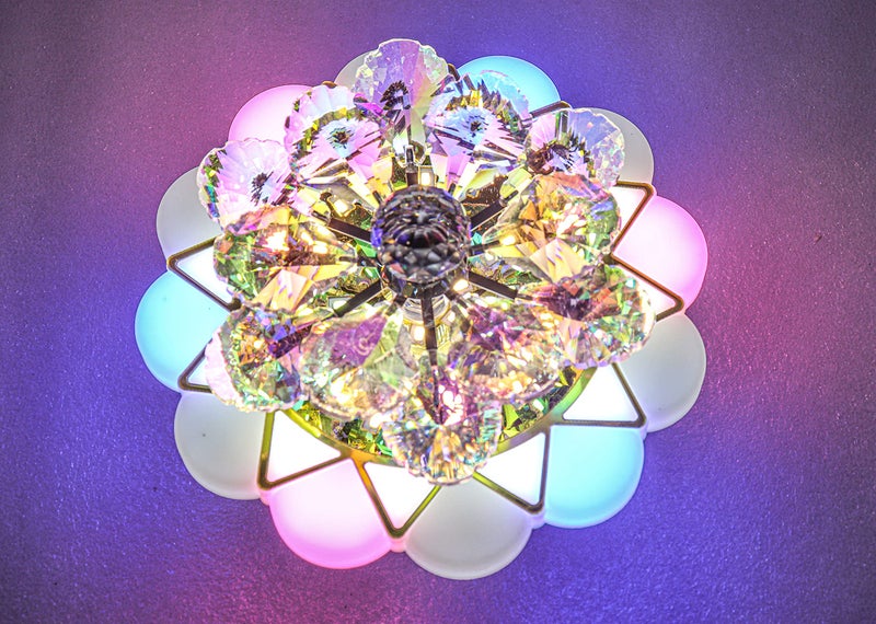 swanart 10 Watts Chandelier & Wall Light Multicolour, Round(Corded Electric, Crystal) (‎Design 1) - Image 1