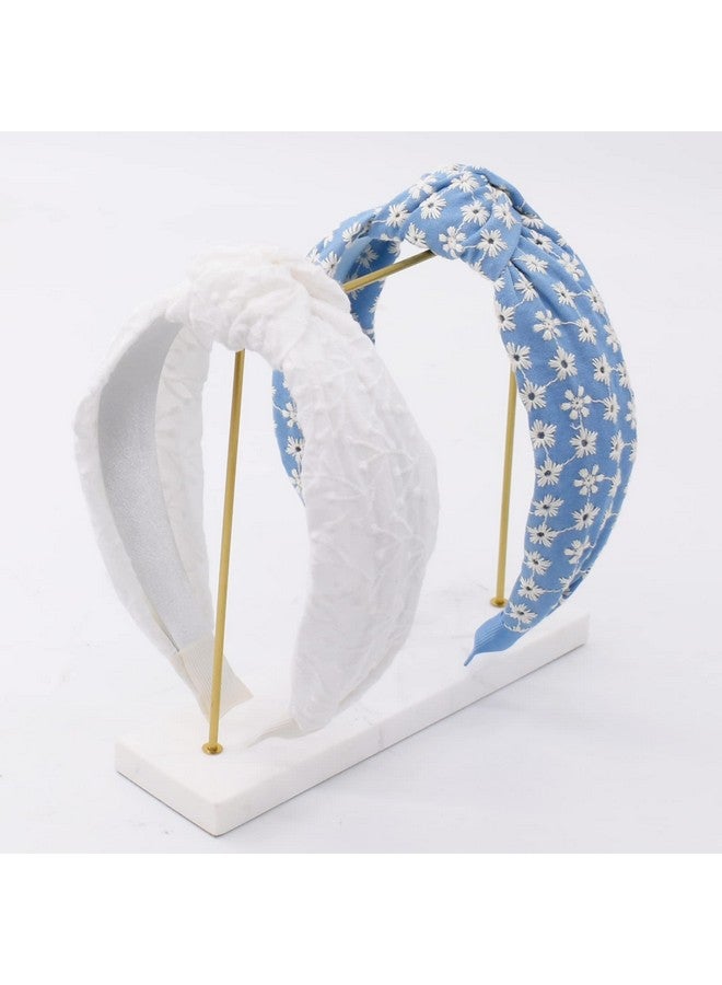 BEGOOD White Headbands For Women Embroidery Knotted Wide Hairband Hoop Fashion Top Knot Turban Hair Accessories For Girls Vintage Floral - Image 5