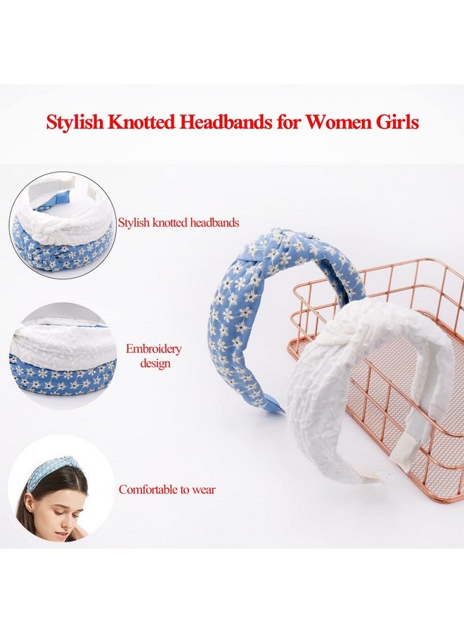 BEGOOD White Headbands For Women Embroidery Knotted Wide Hairband Hoop Fashion Top Knot Turban Hair Accessories For Girls Vintage Floral - Image 4