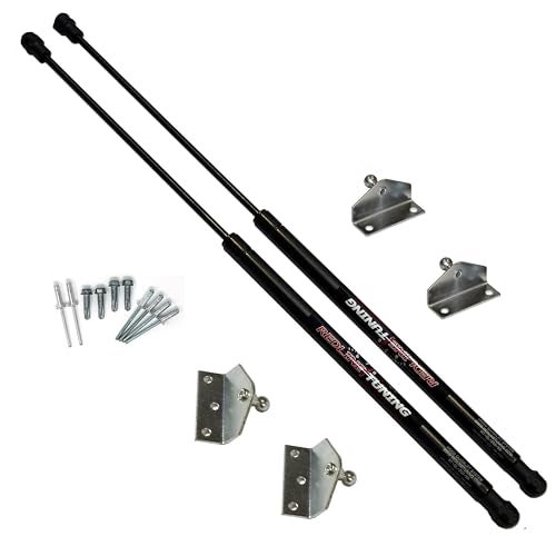 Redline Tuning 21-11014-01 Hood QuickLIFT System Compatible with Ford Mustang 1999-04 (Black Progressive-rate Struts & Silver Zinc-Plated Hardware) - Image 2