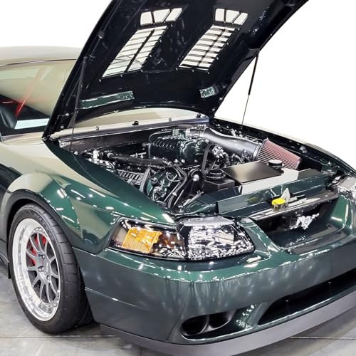 Redline Tuning 21-11014-01 Hood QuickLIFT System Compatible with Ford Mustang 1999-04 (Black Progressive-rate Struts & Silver Zinc-Plated Hardware) - Image 3