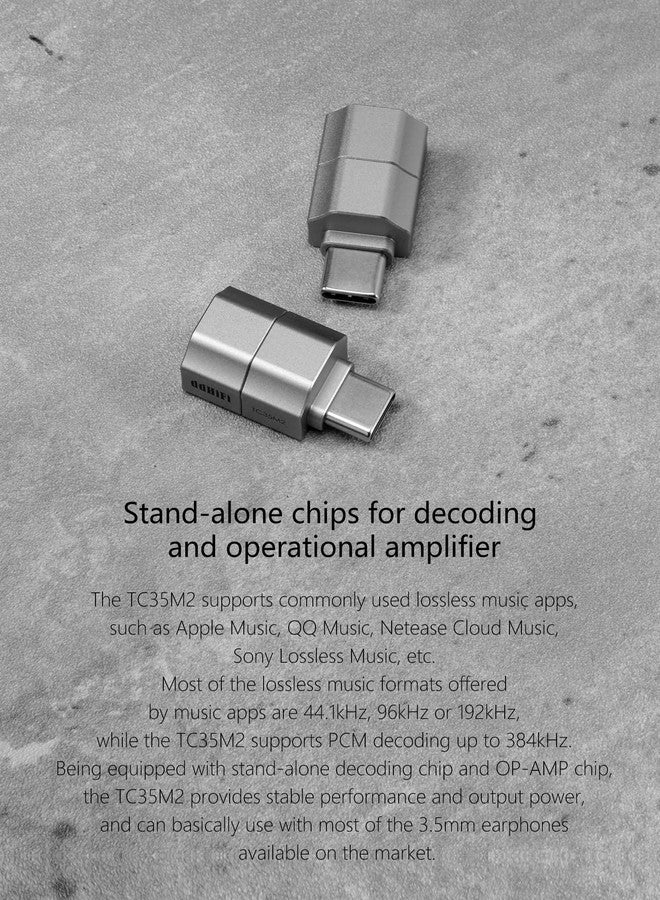DD محول DD ddHiFi TC35M2 USB-C إلى 3.5mm DAC & AMP كامل الميزات الجيل الثاني مع شرائح مستقلة لفك التشفير والتضخيم - Image 5