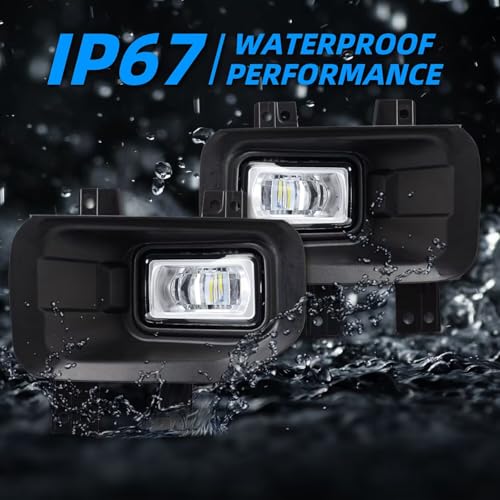 wideep Premium LED Fog Light Assemblies with Bracket For F150 2015-2017 Ford, Upgrade Replacement Fog Lamp Assembly Kit with Bezels and Housing, 300% Brighter than Halogen, IP67 DC 12V, 2Pcs, FL3Z-15200-A - Image 5