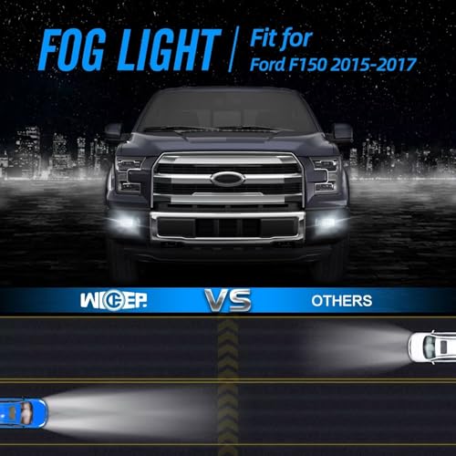 wideep Premium LED Fog Light Assemblies with Bracket For F150 2015-2017 Ford, Upgrade Replacement Fog Lamp Assembly Kit with Bezels and Housing, 300% Brighter than Halogen, IP67 DC 12V, 2Pcs, FL3Z-15200-A - Image 4