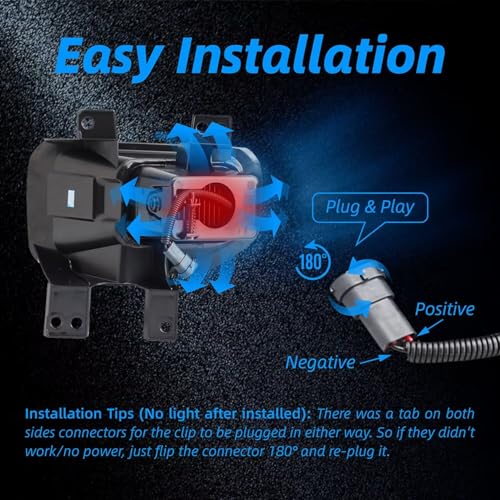 wideep Premium LED Fog Light Assemblies with Bracket For F150 2015-2017 Ford, Upgrade Replacement Fog Lamp Assembly Kit with Bezels and Housing, 300% Brighter than Halogen, IP67 DC 12V, 2Pcs, FL3Z-15200-A - Image 2