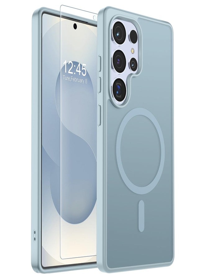 SUPFINE Magnetic for Samsung Galaxy S25 Ultra Case(Compatible with MagSafe) (Military Grade Drop Protection) Slim Translucent Shockproof Phone Case,Sliver Blue - Image 1