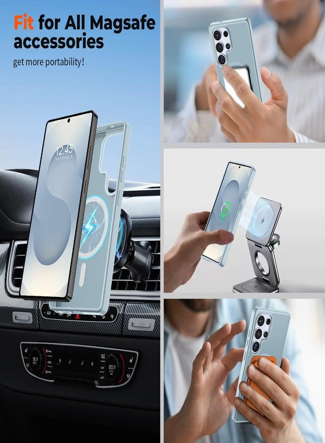 SUPFINE Magnetic for Samsung Galaxy S25 Ultra Case(Compatible with MagSafe) (Military Grade Drop Protection) Slim Translucent Shockproof Phone Case,Sliver Blue - Image 3