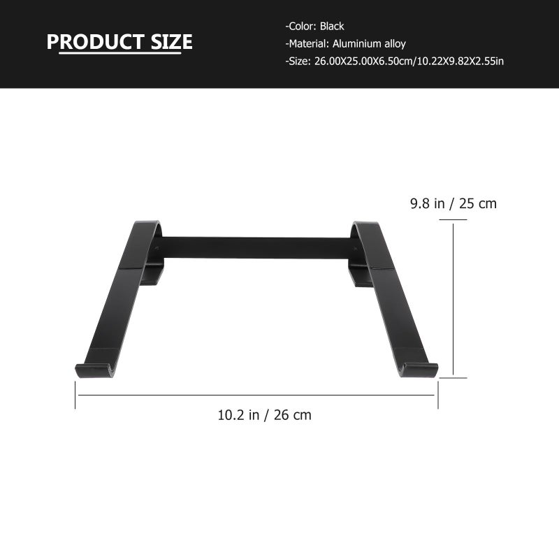 Aluminum Alloy Laptop Stand Portable Folding Computer Holder for Desk Cooling Support Black - Image 3