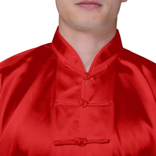 Andux Chinese Traditional Tai Chi Uniforms Kung Fu Clothing Unisex SS-TJF01 (Red, L) - Image 4