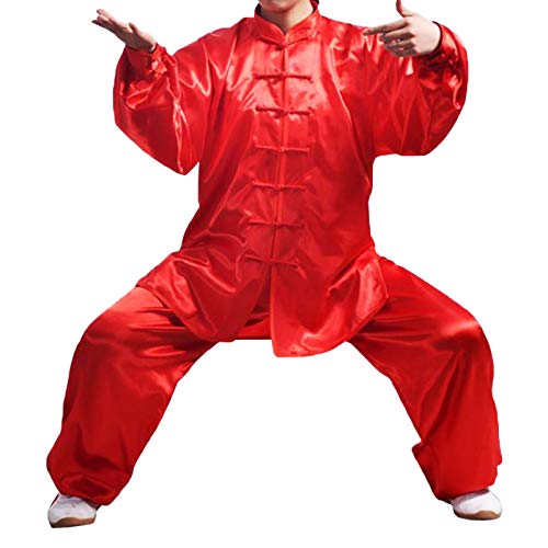 Andux Chinese Traditional Tai Chi Uniforms Kung Fu Clothing Unisex SS-TJF01 (Red, L) - Image 1