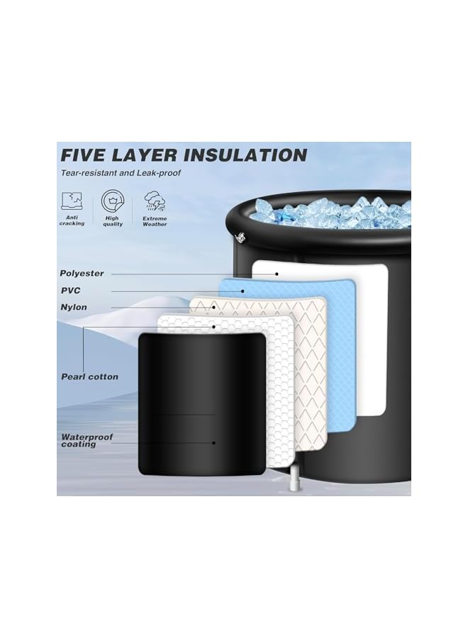 The Bros 85 * 75 Ice Bath Tub for Athletes, Portable Ice Cold Plunge Tub for Outdoor Indoor, Ice Water Therapy Pod Tub for Recovery and Better Sleep, 105 Gallons - Image 4