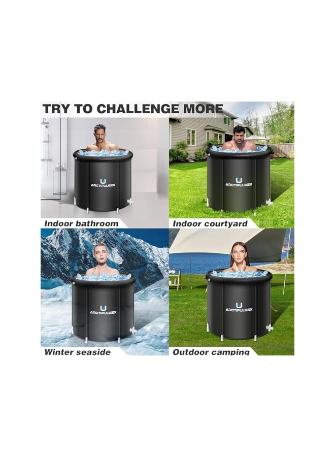 The Bros 85 * 75 Ice Bath Tub for Athletes, Portable Ice Cold Plunge Tub for Outdoor Indoor, Ice Water Therapy Pod Tub for Recovery and Better Sleep, 105 Gallons - Image 5