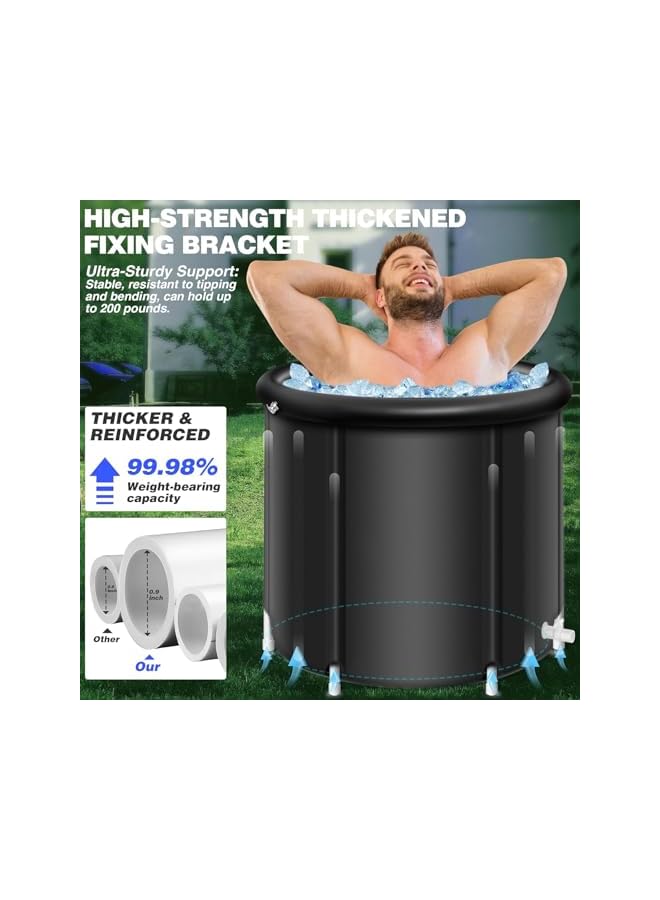 The Bros 85 * 75 Ice Bath Tub for Athletes, Portable Ice Cold Plunge Tub for Outdoor Indoor, Ice Water Therapy Pod Tub for Recovery and Better Sleep, 105 Gallons - Image 3