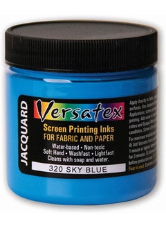 Versatex Print Ink by Jacquard SemiTransparent WaterBased 4oz Jar Sky Blue