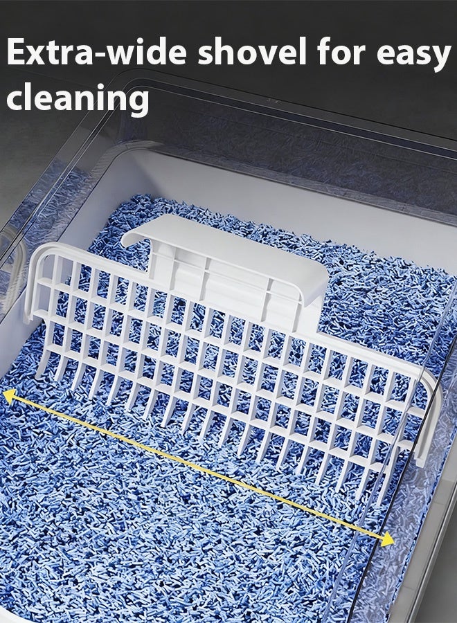 Berma Baby صندوق فضلات القطط، صندوق فضلات شبه مغلق بشاشة، مع جوانب عالية، مرحاض صغير قابل للإزالة للحيوانات الأليفة، صندوق فضلات مفتوح من الأعلى، صندوق فضلات قطط مضاد للرذاذ، مناسب للقطط الصغيرة والقطط الصغيرة والأرانب (أسود) - Image 4