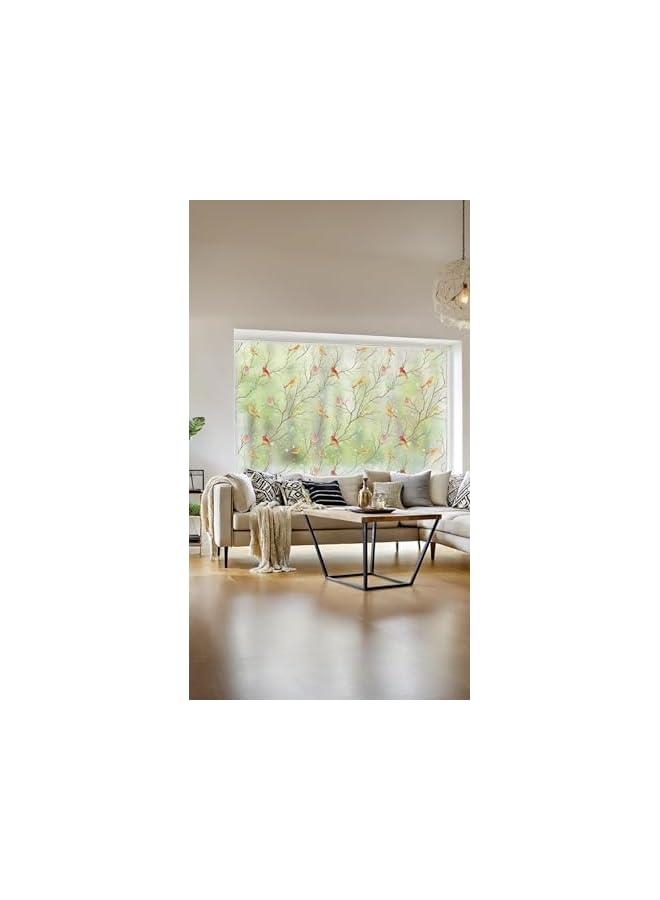 The Bros Stained Glass Window Film, Window Privacy Film , Birds Decorative Window Film, Frosted Anti Glare UV Blocking Non-Adhesive Static Cling for Home Bathroom Kitchen Office 17.7 x 78.7 Inch - Image 5