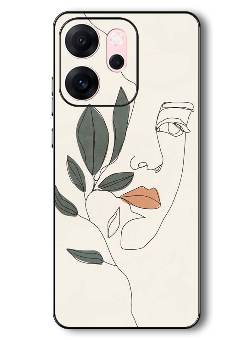 Theodor Case Compatible with Oppo Reno 14 F 6.57 Inch Protection Shockproof Bumper Cover Girl Art - Image 1