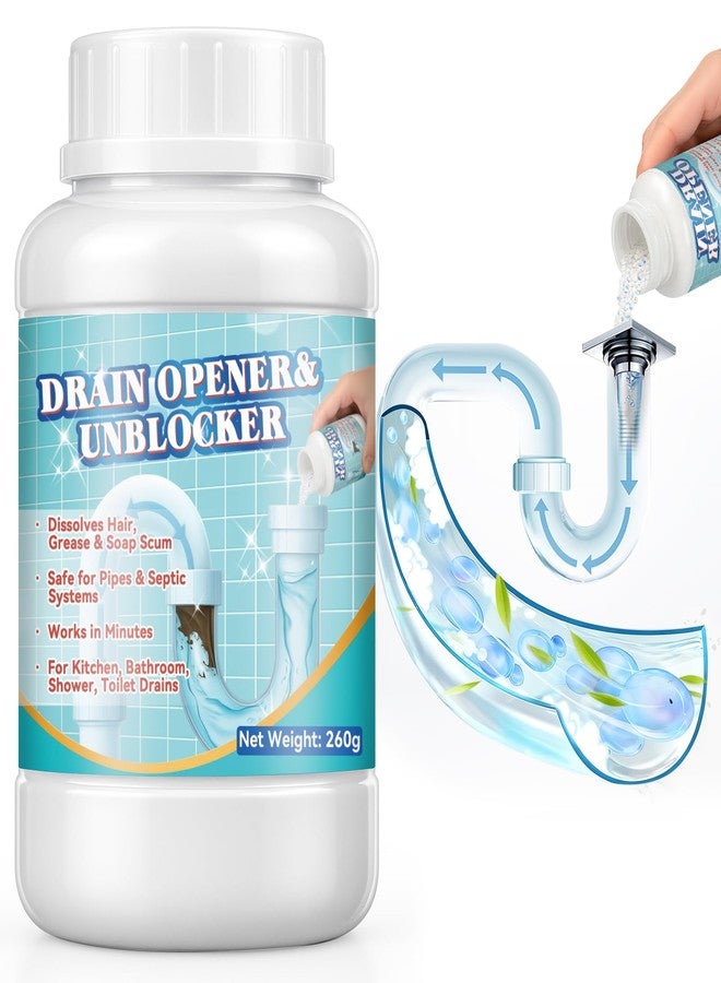 CLENNANER Drain Clog Remover, Crystal Lye Drain Opener, Hair Drains Clog Remover Unclog Bathroom and Kitchen Sinks, Drains, Shower Pipes, Removes Hair, Soap Scum, Blockages, 260g - Image 1