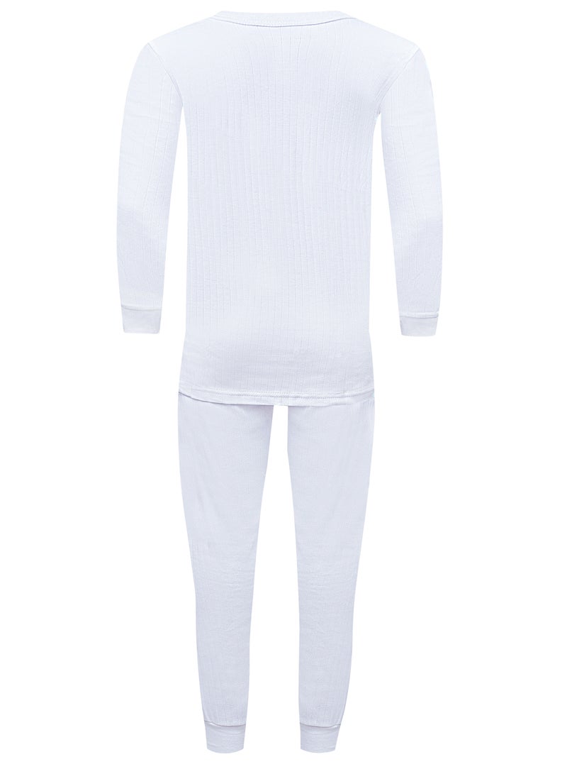 John Gladstone Men's Cotton Interlock Thermal Set  (White) - Image 3