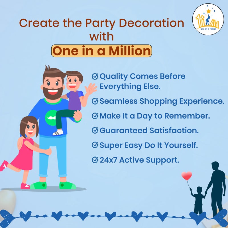 1iAM Happy Father's Day Decoration Item Pack of 9 | 7pcs 16" "BEST DAD" & 1pc 32" Moustache Foil Balloons, 1pc Glue Dots | Surprise Fathers Day Party Items | Father's Birthday Decoration Items - Image 5