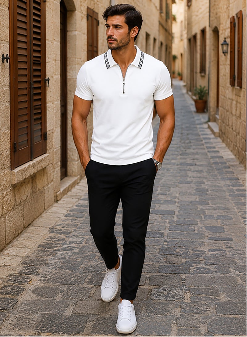 Hero Basic Pique Zipper Polo Shirt