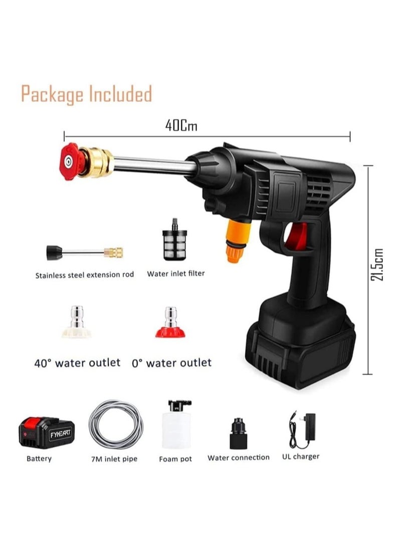 ELTRAZONE Cordless 48V Electric High Pressure Car Washer Manual Rechargeable Car Washing Machine with Adjustable 3-in-1 Nozzle and Hose Pipe for Washing Cars Watering Flowers Cleaning Floors  - Image 2