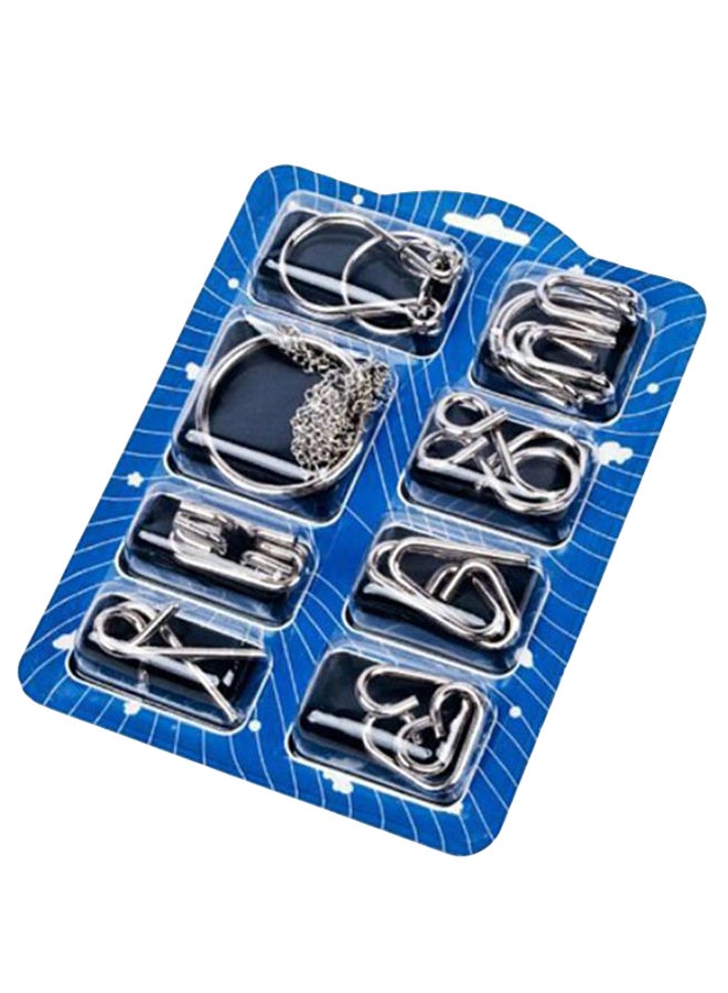 8-Piece IQ Test Brain Teaser Puzzle Set