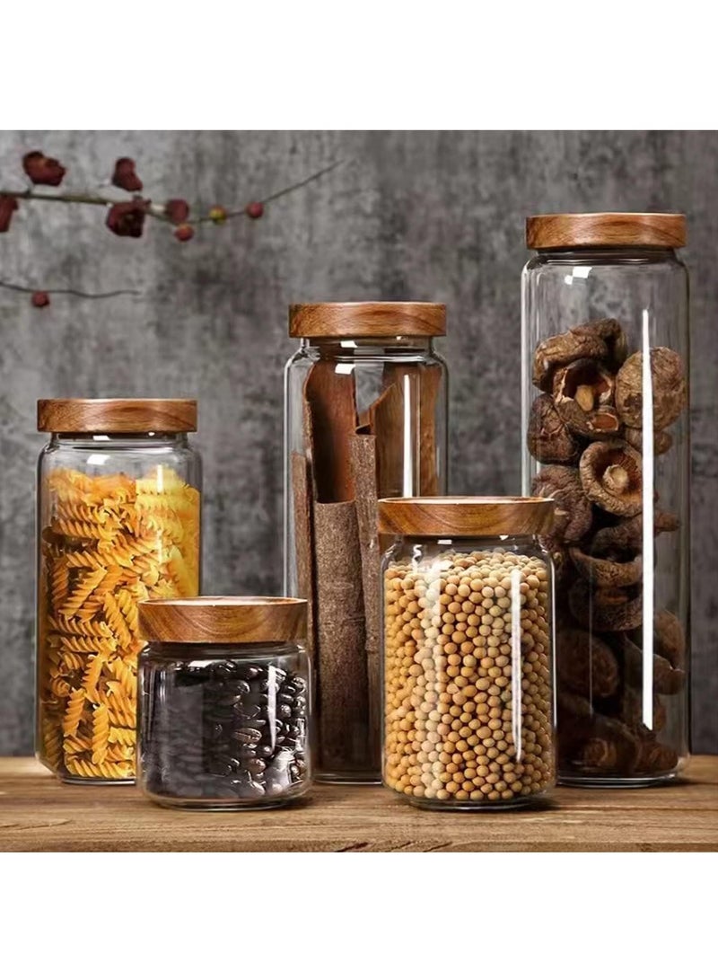 عام عبوة مكونة من 3 برطمانات تخزين زجاجية محكمة الغلق، برطمانات زجاجية بوروسيليكات لبسكويت القهوة (800 مل، 1000 مل، 500 مل) - Image 5