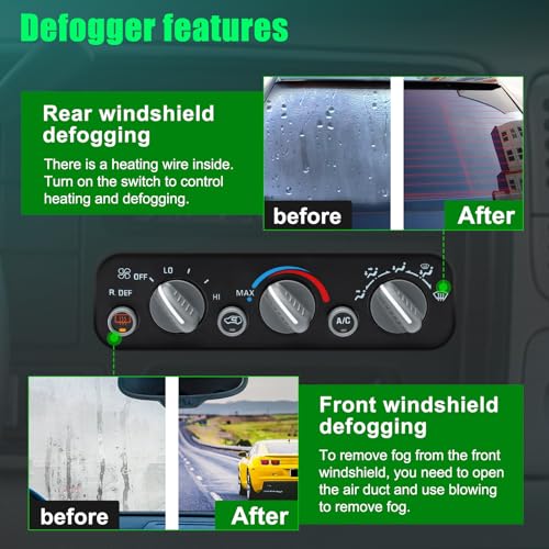 KUTTOLE Climate Control Module for Chevrolet GMC C1500 C2500 C3500 K1500 K2500 K3500 Tahoe Suburban Yukon, Cadillac Escalade, #OE 599-006 AC Control Switch w/Rear Window Defogger - Image 5
