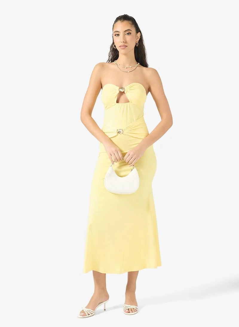 Ginger Bandeau Cutout Dress with Golden Accent