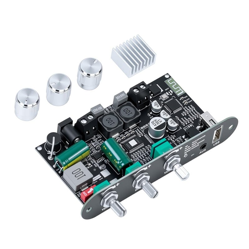 Hosyond ZK-1001U Mono Bluetooth Amplifier Board, 100W Power Amp with TWS Pairing, 9-24V Wide Voltage Input, USB/AUX/Bluetooth Inputs for DIY Speakers & Car Audio - Image 1