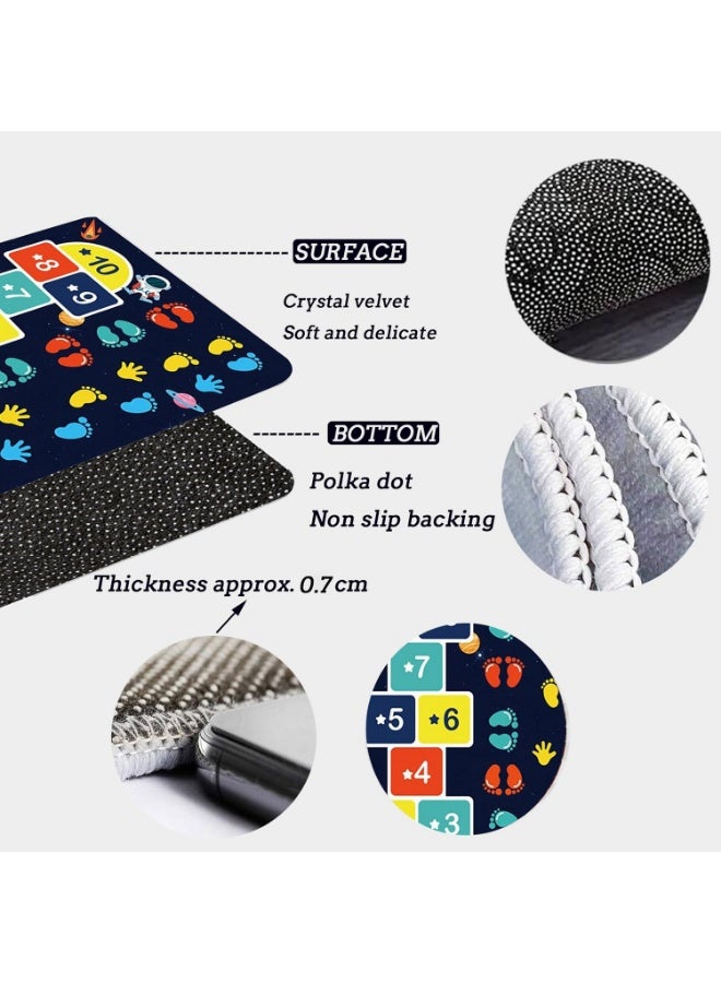 LOKIPA Play Mat - Kids Car Rug with Anti-Slip Particles - Easy to Clean Playroom Rugs - Playmat Perfect for Children's Bedrooms, with Hopscotch Design,Black,80×120 cm  - Image 4