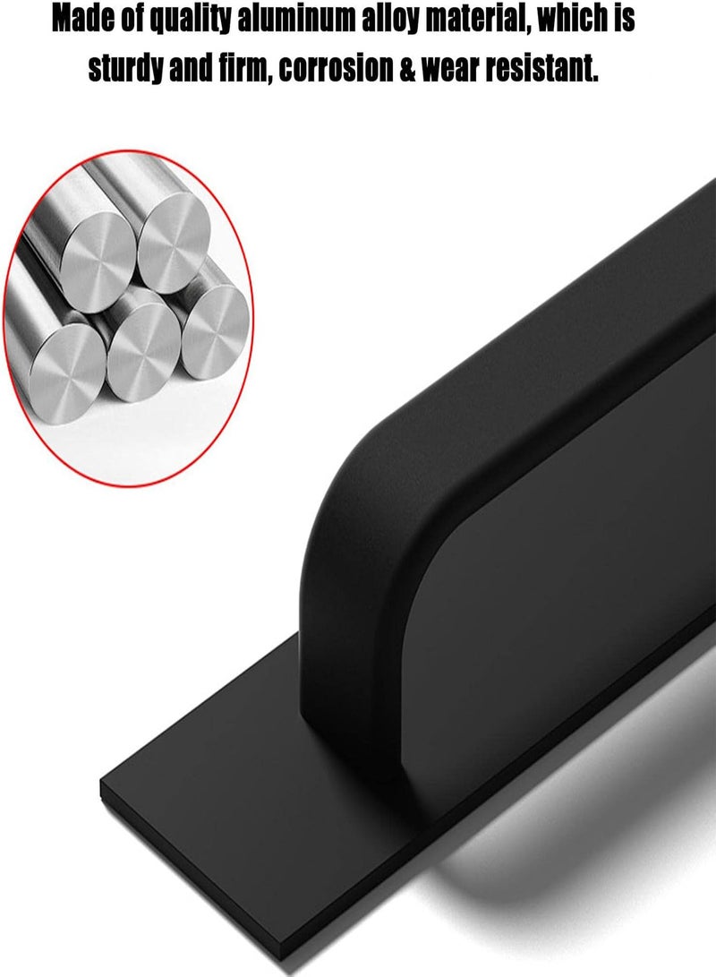 GGOOT 2 Pcs/set Self-Adhesive Cabinet Handles, Aluminum Alloy Pull Push Door Handles, Sliding Door Handle, Free Punch Bar Handle for Furniture Wardrobe Drawer Cabinet Cupboard Closet Garage Barn Door - Image 3