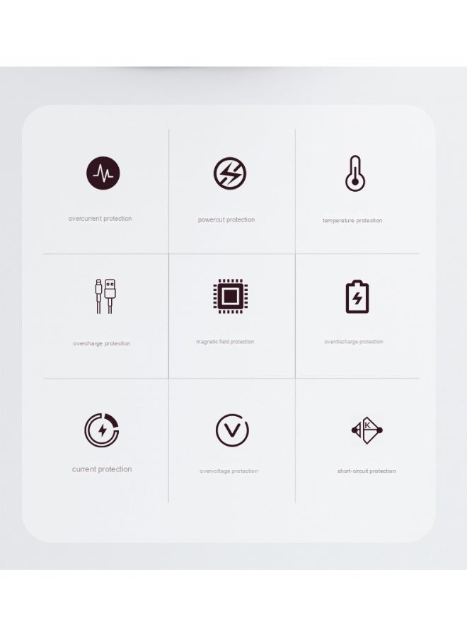 10000mAh Power Bank LED Digital Display Mini Portable Power Bank Slim and Lightweight Mobile Charger (White) - Image 4