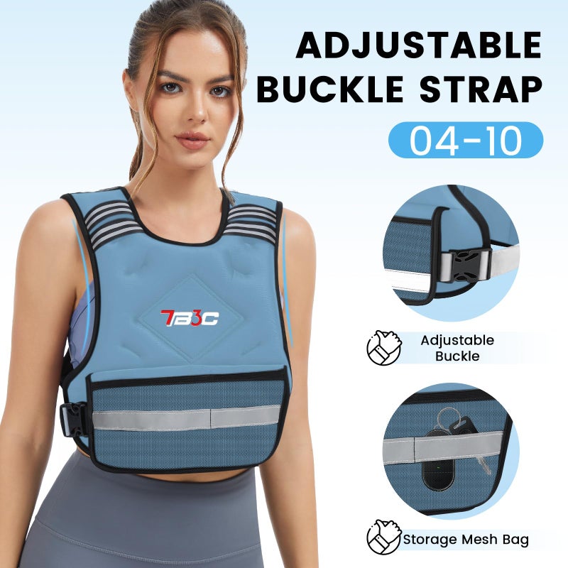 TB3C Adjustable Weighted Vest for Women - 04-10lb/11-20lb/20-32lb for Strength Training Body Weight Vest for Running Walking and Home Workouts - Image 4