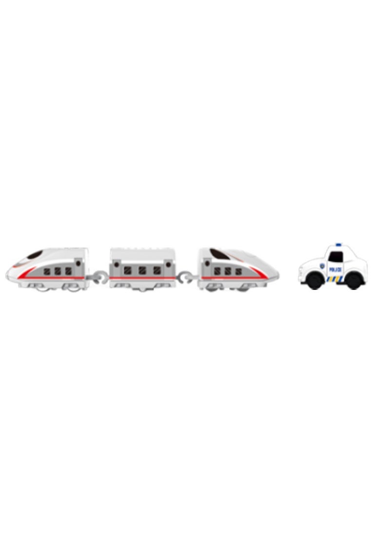 Dinosaur Adventure Race Track Toy Set 1 rows of high-speed rails + 1 police car 