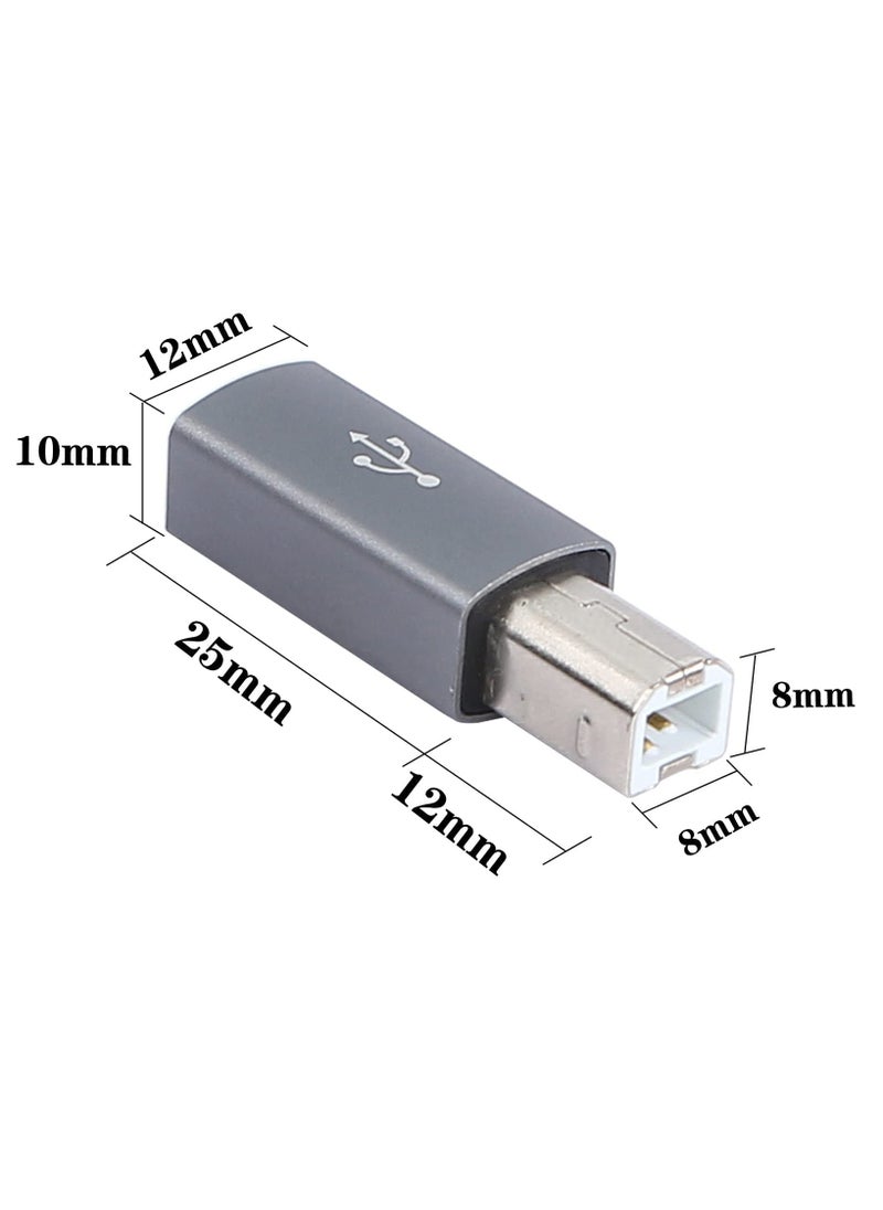 سانموجيد - 2 حزمة 2 محول USB B إلى USB C ب بزاوية قائمة، محول من النوع C إلى MIDI أنثى متوافق مع الطابعة والبيانو الكهربائي وأجهزة الكمبيوتر المحمولة والمزيد من الأجهزة من النوع C - Image 1