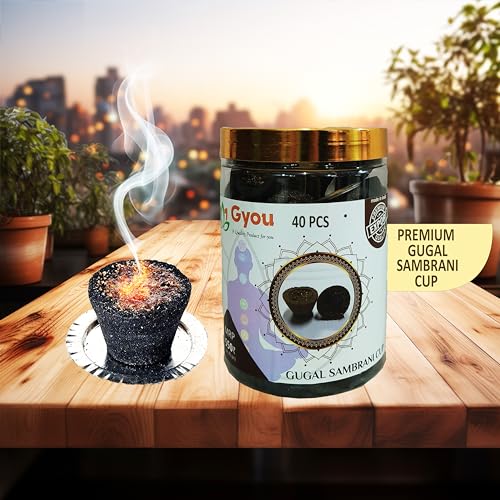 GYOU Devotional Organic Havan Cups/Sambrani Cups (40 PCS) | 100% Natural Dhoop Cups (40 PCS) | Sambrani Guggal Dhoop Cups for Pooja- Guggal (Sambrani Havan Cups 40 PCS) - Image 1