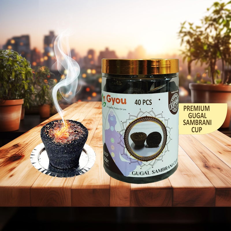 GYOU Devotional Organic Havan Cups/Sambrani Cups (40 PCS) | 100% Natural Dhoop Cups (40 PCS) | Sambrani Guggal Dhoop Cups for Pooja- Guggal (Sambrani Havan Cups 40 PCS) - Image 5
