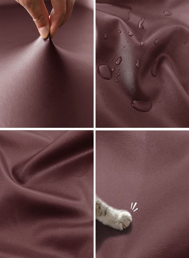 vctops Waterproof Faux Pu Leather Armrest Covers Vintage Stretch Arm Covers for Chairs Couch Sofa Armchair Slipcovers for Recliner Sofa 2pcs, Wine Red - Image 5