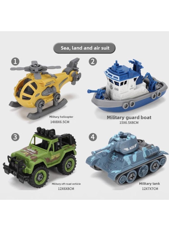 Disassembling And Assembling Engineering Car Toy Car Boy Screw Children's DIY Puzzle Disassembly And Assembly Simulation Sliding Model Set-Color:(Yellow Card Head Bag) 4 Send Screwdriver