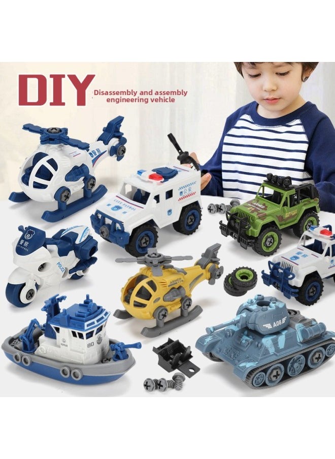 Disassembling And Assembling Engineering Car Toy Car Boy Screw Children's DIY Puzzle Disassembly And Assembly Simulation Sliding Model Set-Color:(Yellow Card Head Bag) 4 Send Screwdriver