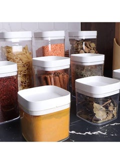 Spaceshoop Set of 9 Square Acrylic Container For Beans Sugar Coffee Tea And Multiple Uses 9 pieces  - Image 2