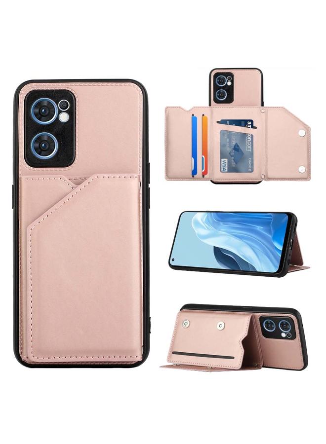 اس-توب جراب لهاتف OPPO Reno7 5G بملمس الجلد من البولي يوريثان الحراري + TPU + جراب هاتف PC - Image 1