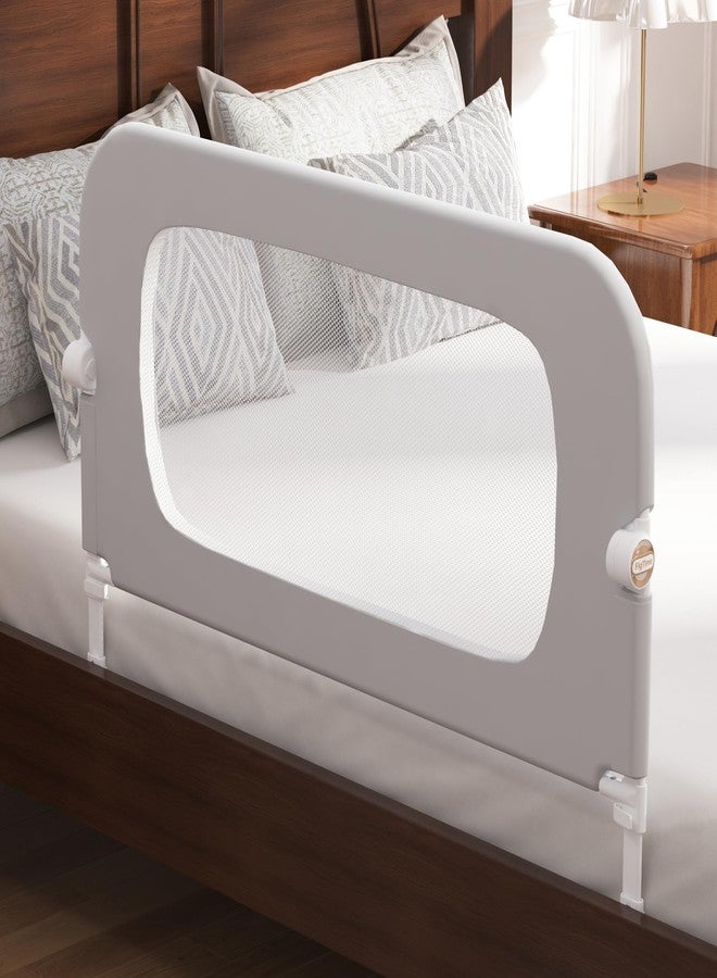 FigTime Bed Rail for Toddlers, Baby Bed Rail Guard for Kids, Toddler Bed Rails with Reinforced Anchor Fit, Height Adjustable & Foldable Bed Rail Guard for Twin, Full, Queen & King Beds (Grey, 32IN) - Image 1