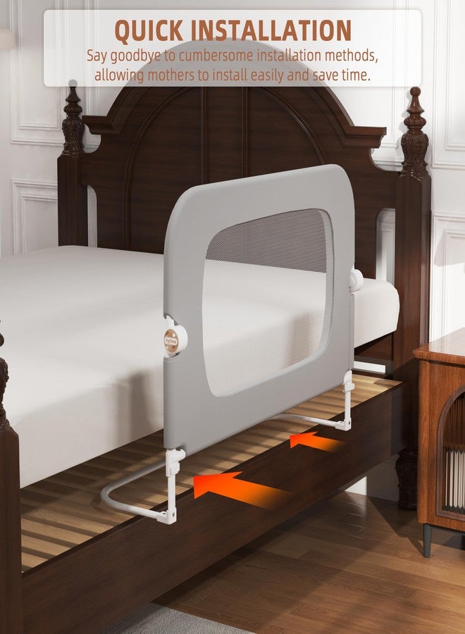 FigTime Bed Rail for Toddlers, Baby Bed Rail Guard for Kids, Toddler Bed Rails with Reinforced Anchor Fit, Height Adjustable & Foldable Bed Rail Guard for Twin, Full, Queen & King Beds (Grey, 32IN) - Image 5